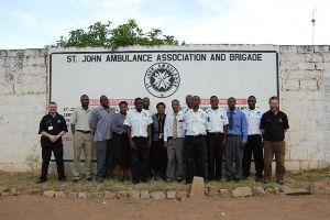 St John volunteers outside the office